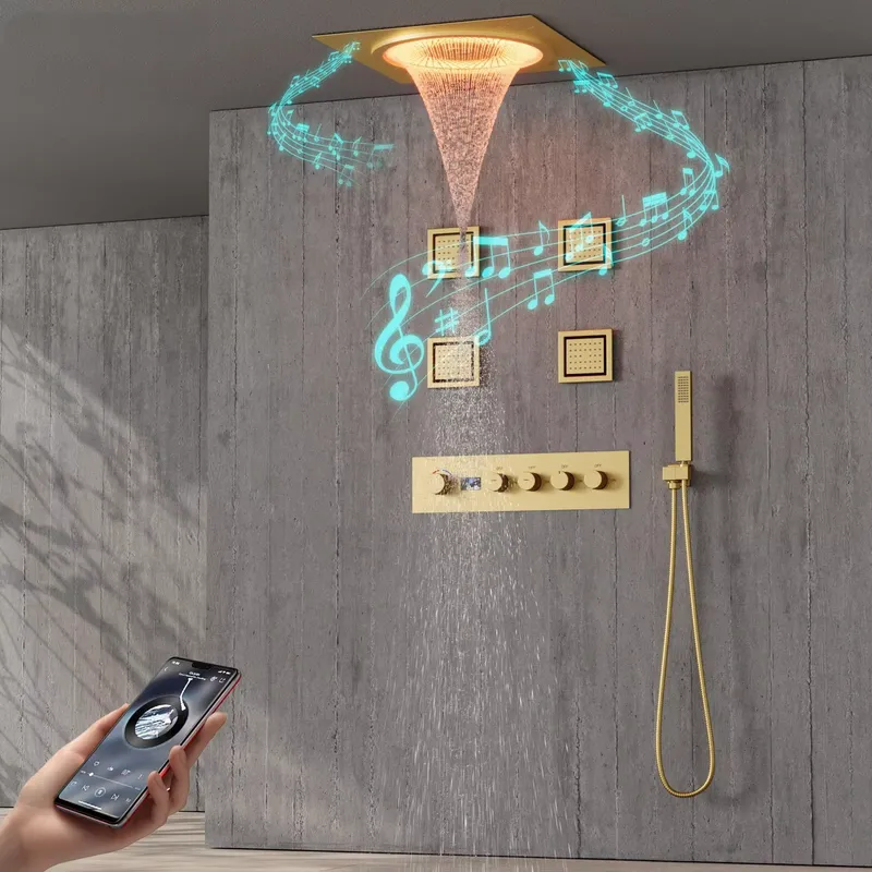 Home Bathroom - Conjunto de Chuveiro LED Inteligente com