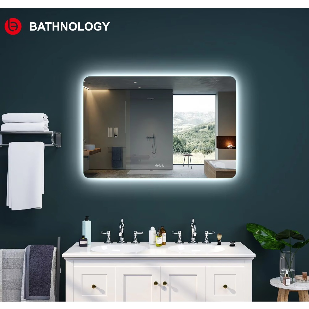 Bathroom Mirror Led - Espelho LED Retangular Grande com Iluminação