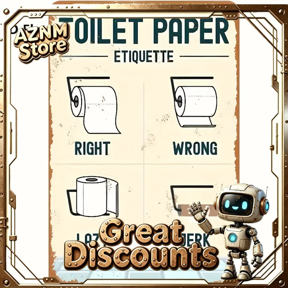 Home Bathroom Etiquette - Placa de etiqueta para papel higiênico,