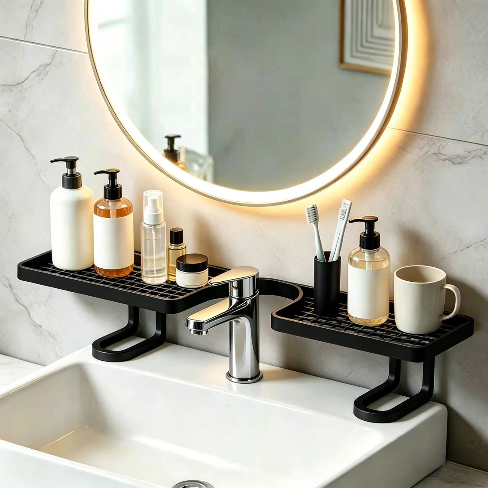 Home Goods Bathroom Storage - Prateleira para torneira de banheiro, 19,69