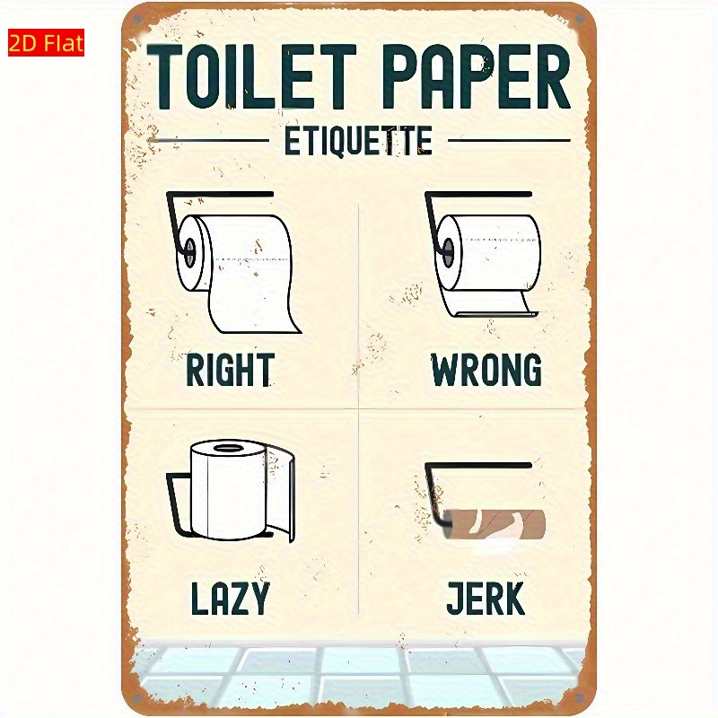 Placa de Etiqueta de Papel Hig - Home Bathroom Etiquette avaliação e preço