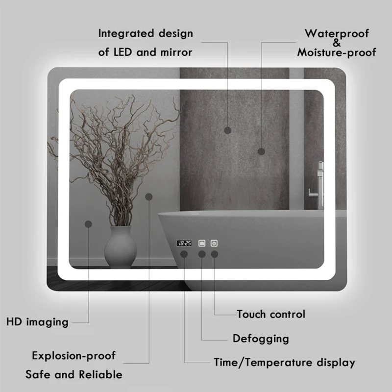 Espelho de Banheiro Retangular - Bathroom Mirror Led avaliação e preço