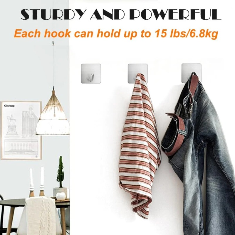 4 Peças Ganchos de Aço Inoxidá - Home Goods Bathroom Storage avaliação e preço