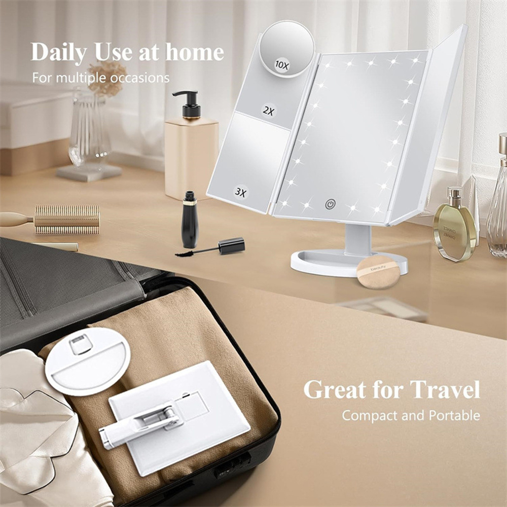 Espelho de Maquiagem Dobrável  - Bathroom Mirror Led avaliação e preço