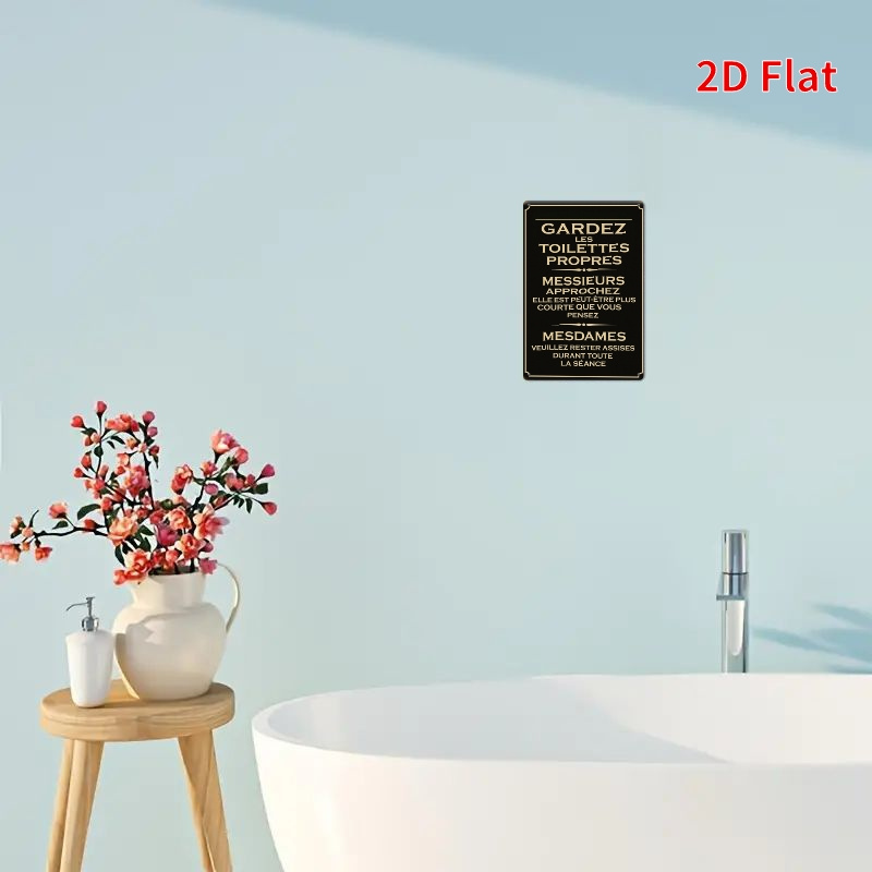 Placa de Metal Vintage 2D, Art - Home Bathroom Etiquette avaliação e preço