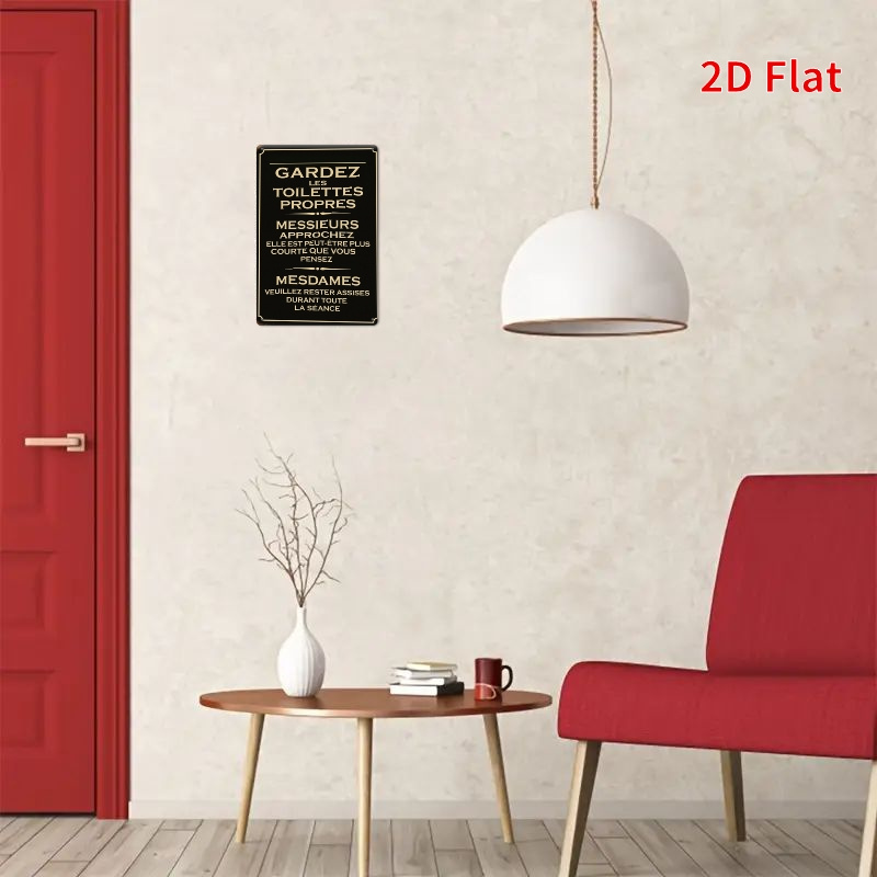Placa de Metal Vintage 2D, Art - Home Bathroom Etiquette avaliação e preço